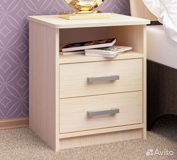 Тумба прикроватная тп-2 с ящиками и нишей