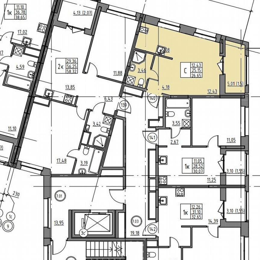 Квартира-студия, 27,7 м², 7/12 эт.