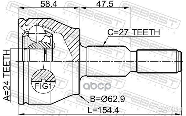 Шрус наружный 24x63x27 2110-CB7 Febest