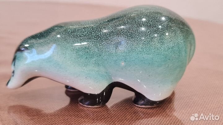 Статуэтка Барсук Конаково 1960 годы фаянс винтаж С