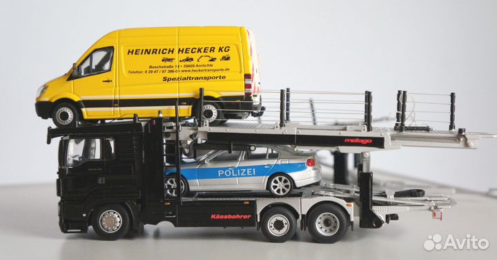 1/50 автовоз MAN прицеп WSI редкий грузовик