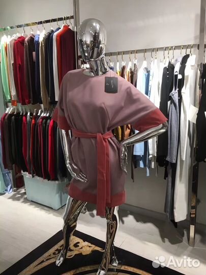 Платье Dior голубое/серое/розовое размер S-L