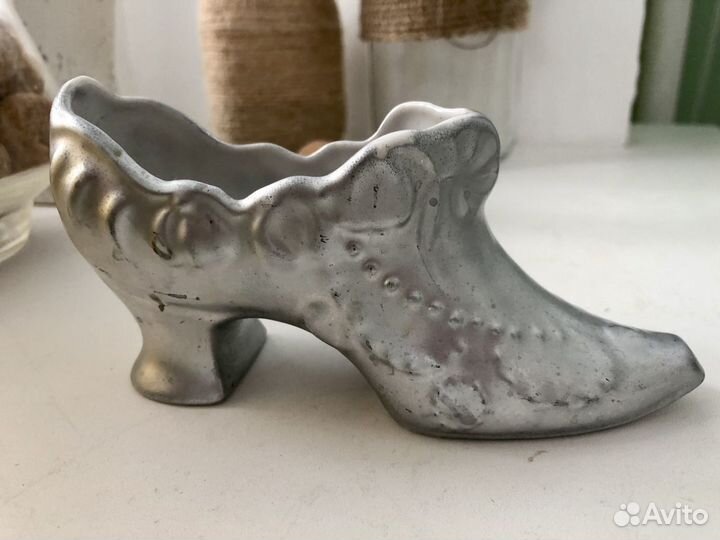 Керамическая конфетница, статуэтка Туфелька