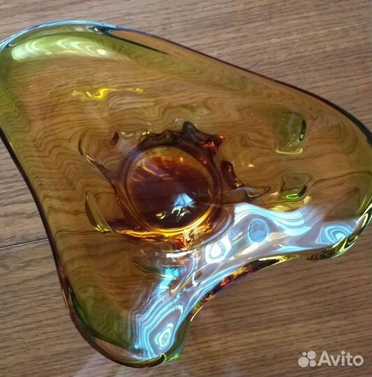 Ваза для фруктов цветное стекло