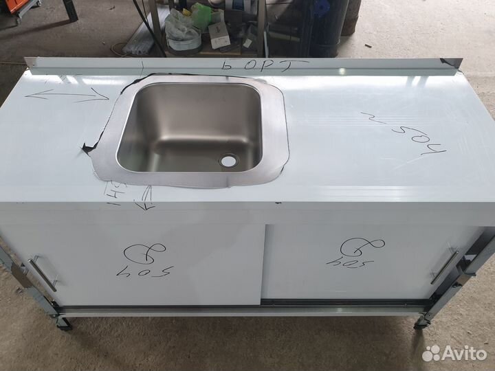 Стол-тумба купе из нержавейки для общепита