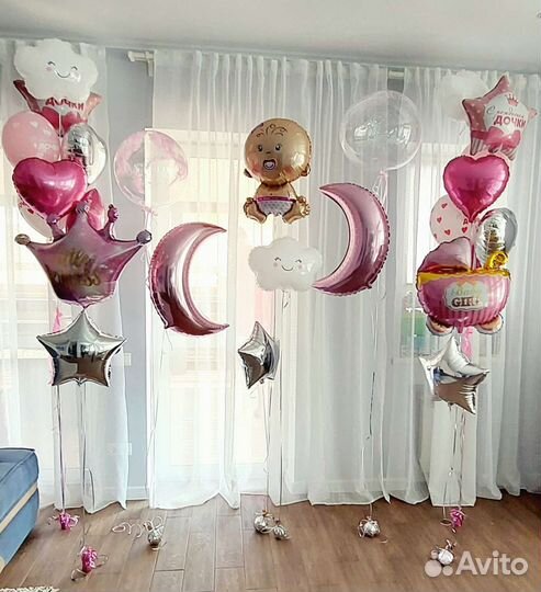 Воздушные шары с гелием, фонтан из шаров