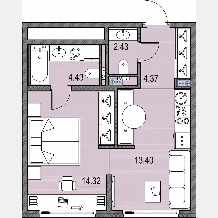 1-к. квартира, 38,9 м², 10/17 эт.