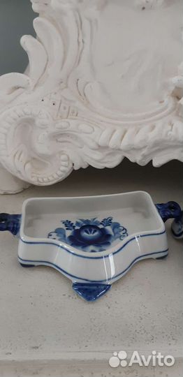 Шкатулка, масленка Гжель