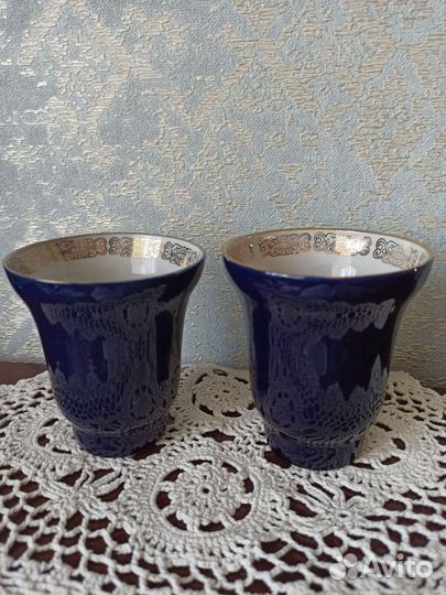 Бокалы кобальт позолота. Бронницы. СССР