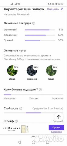 Парфюм Jo malone blackberry bay оригинал 40 мл