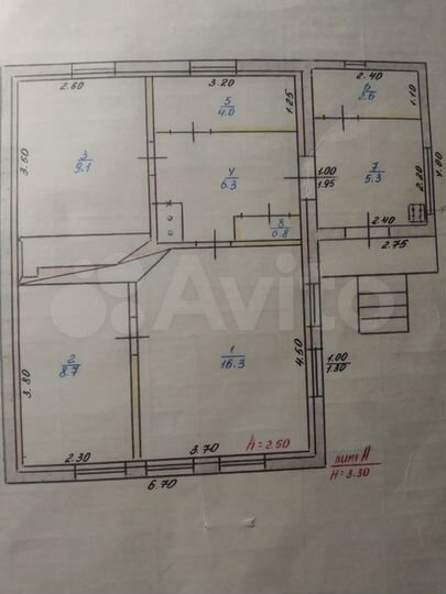 Дом 53,1 м² на участке 12 сот.