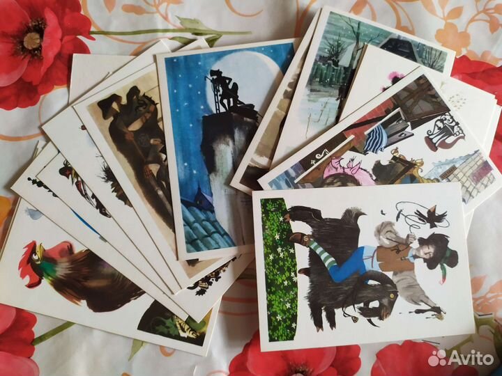 Набор открыток сказки Андерсена 1972 год
