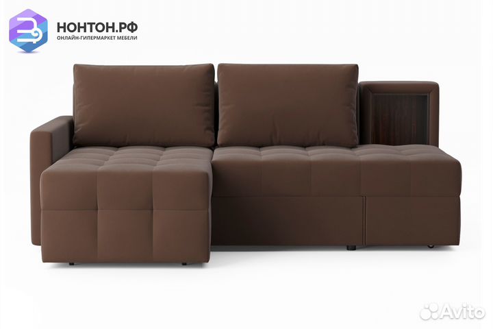 Диван угловой трансформер Самми коричневый