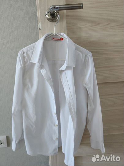 3 рубашки белые рост 122