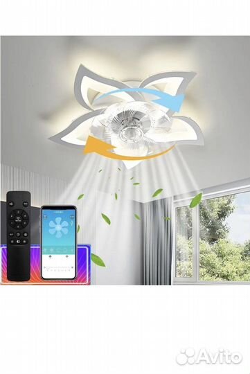 Люстра светодиодная потолочная с вентилятором