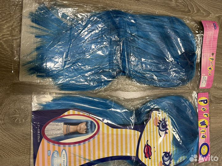 Парик голубой