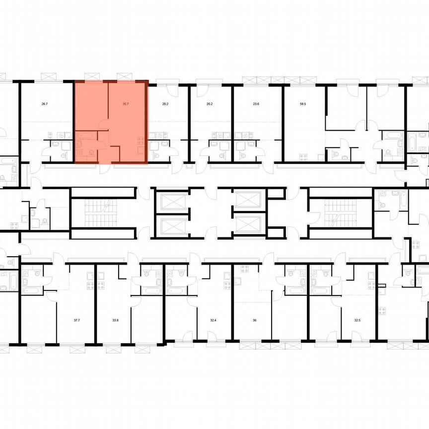 1-к. квартира, 35,7 м², 8/24 эт.