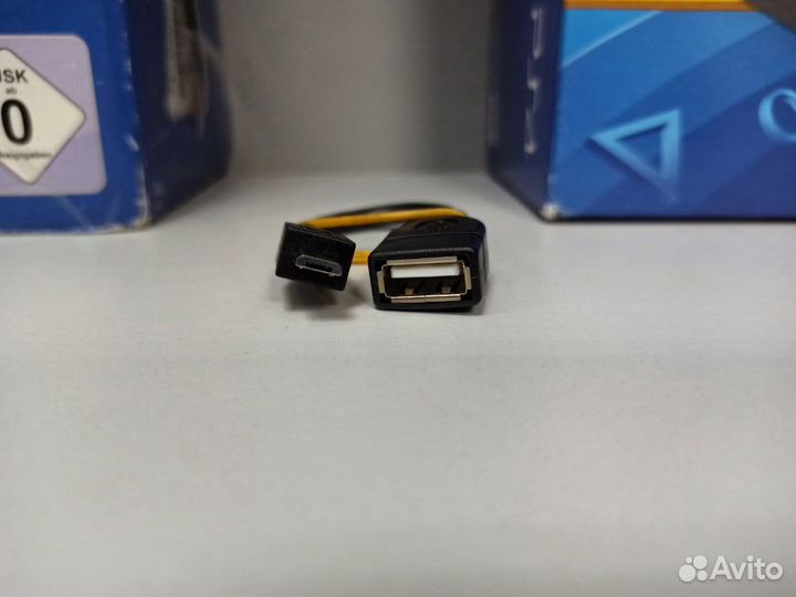 Кабель USB 2.0 OTG AF to MicroBM microUSB 8см - De
