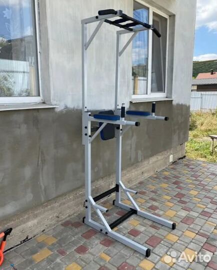 Турник брусья пресс 3в1 Напольный стационарный сер