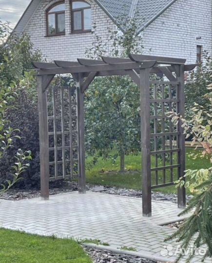 Качели садовые с перголой