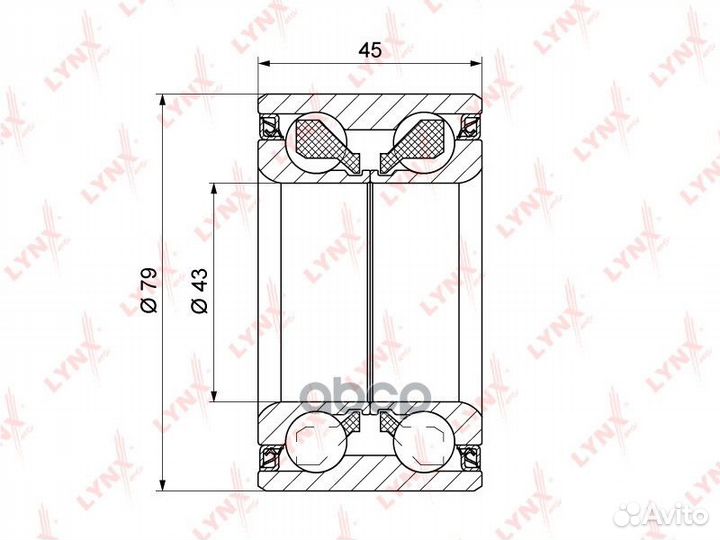 Подшипник ступицы задн. 45x43x79 WB-1272 lynx