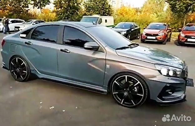 Сплиттер юбка переднего бампера веста