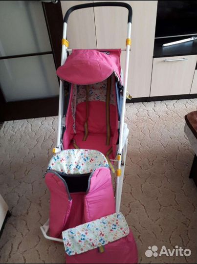 Детские зимние санки-коляска с колёсиками