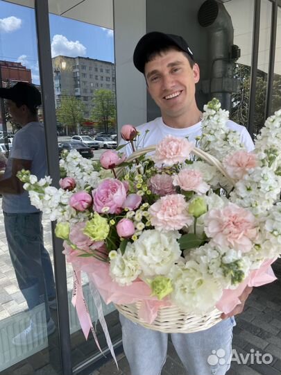 Корзина цветов. Бесплатная доставка цветы