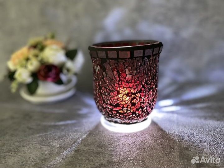 Ваза/подсвечник из зеркальной мозаики