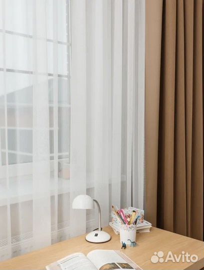 Штора из белой вуали 600х320