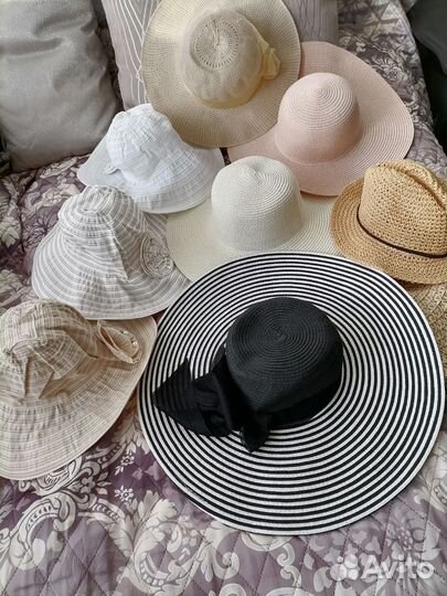 Шляпы летние, сумка пляжная