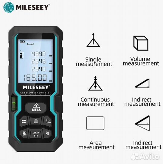 Дальномер лазерная рулетка mileseey S6, 40 м