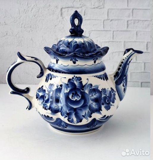 Чайник заварочный новый Гжель ручная работа