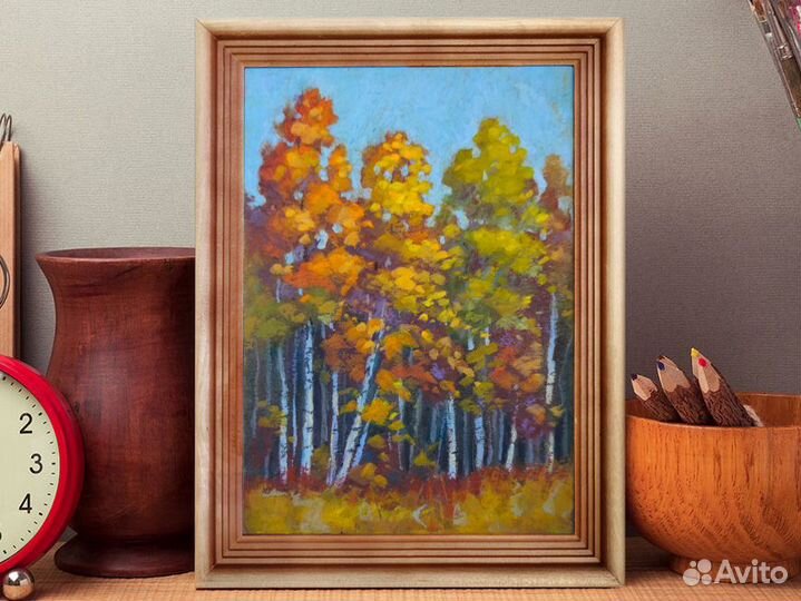 Картина авторская живопись Пейзаж, березы