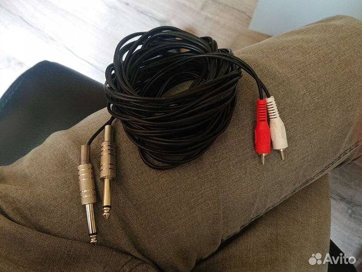 Кабель 2 Jack 6.3 - 2 RCA 7.5 метров