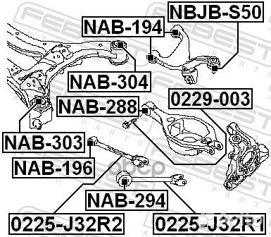 Сайленблок задней балки NAB-303 Febest