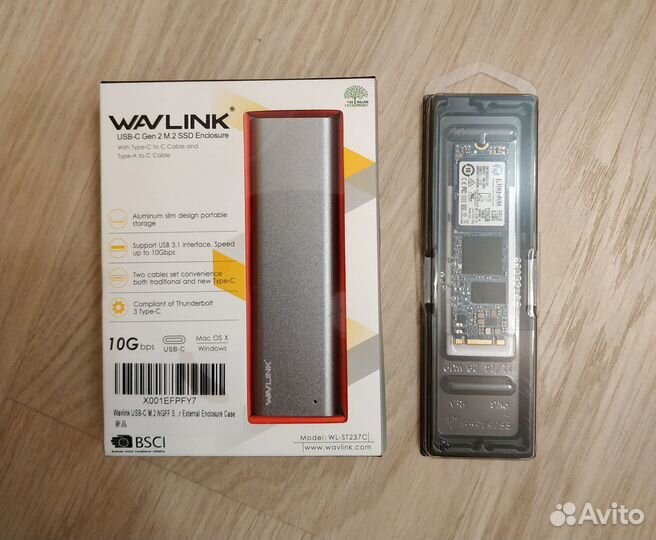 Внешний SSD M.2 120GB Type-C Gen 2 10Gbps WL-ST237