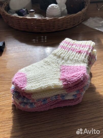 Носочки вязаные для новорождненных 0-12 мес