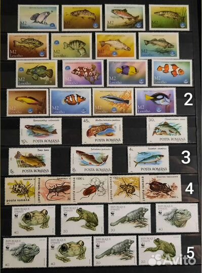 Коллекция марок 60-90х фауна 2 (чистые)