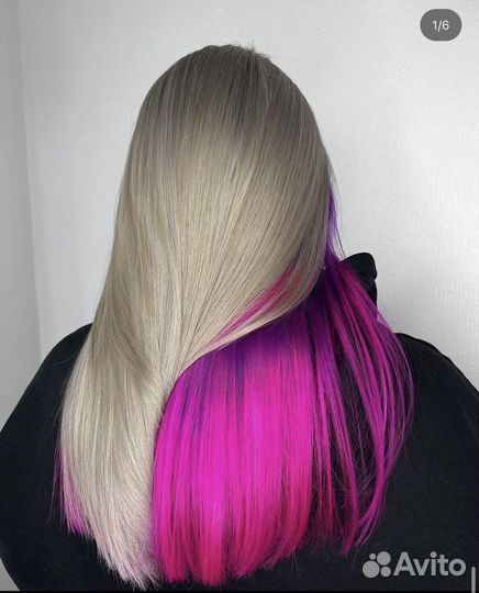 Яркое окрашивание,блонд,креатив