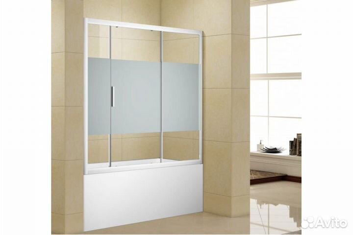 Шторка для ванны Aquanet Practic 1700 мм., хром, п