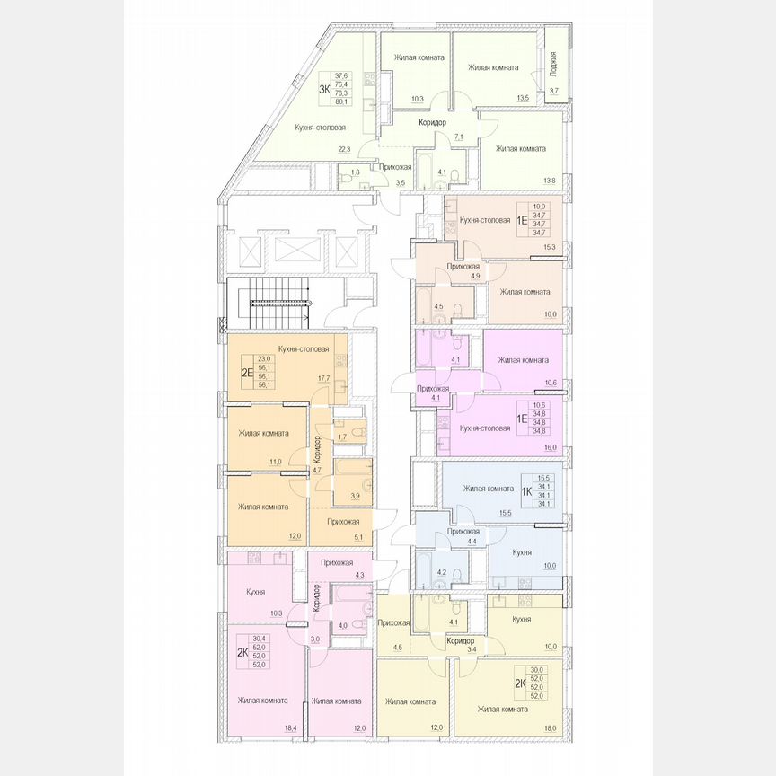 3-к. квартира, 78,3 м², 20/25 эт.