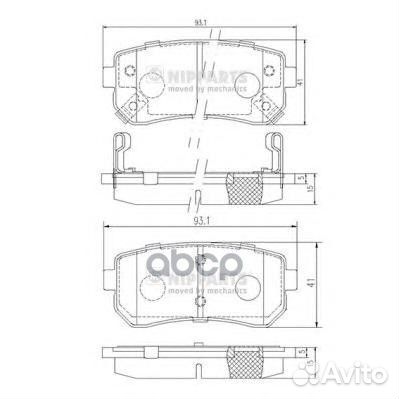 Колодки торм.зад. J3610512 Nipparts