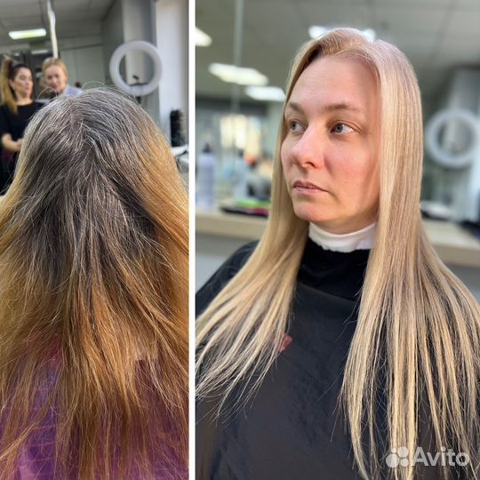 Сложное окрашивание Выход из черного Стрижки