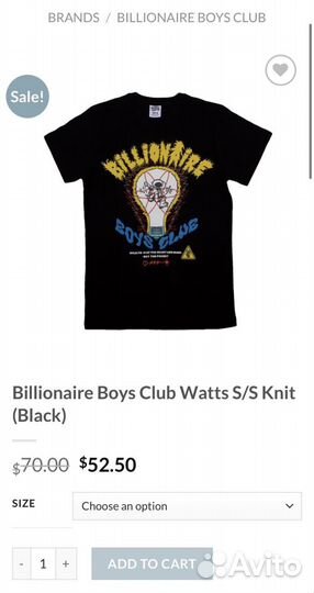 Футболка Billionaire Boys Club Watts оригинал