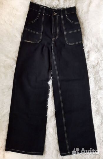 Meveri высокие широкие джинсы оверсайз