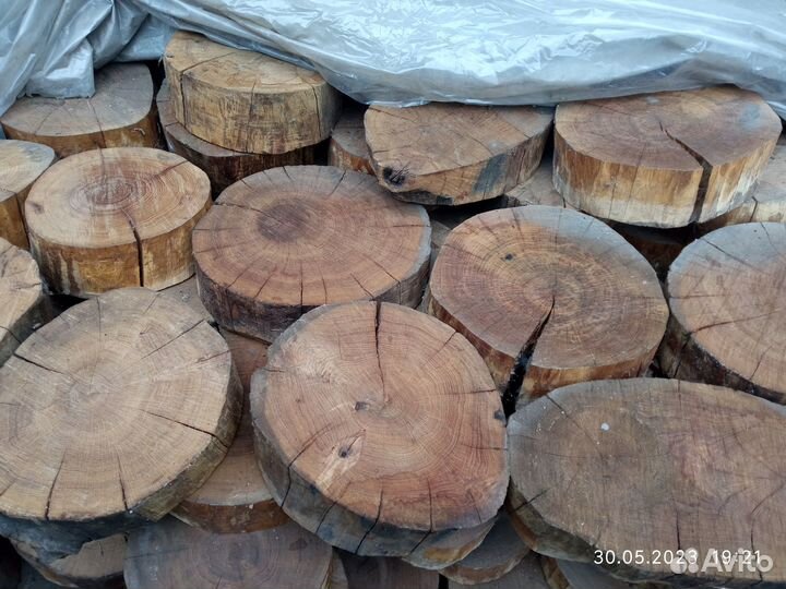 Слэб дуба и спилы