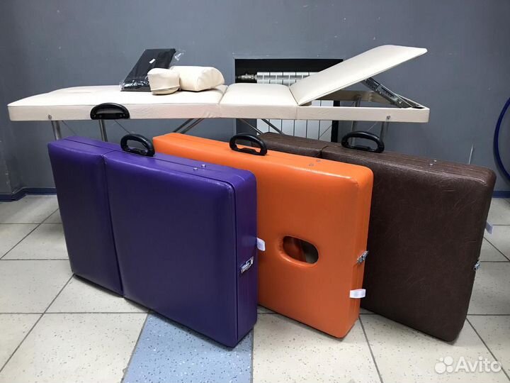 Массажная кушетка Люкс 180*60-75-94 - бежевый