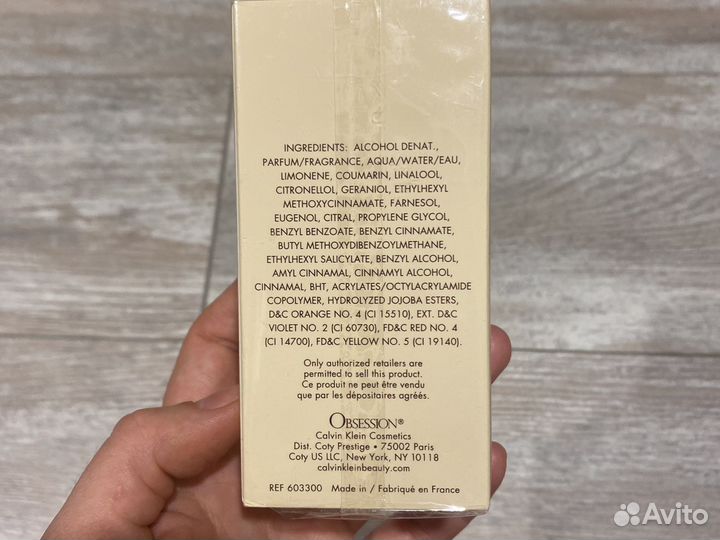 Духи obsession calvin klein