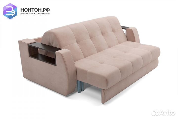 Диван аккордеон Барон №3 микровельвет бежевый